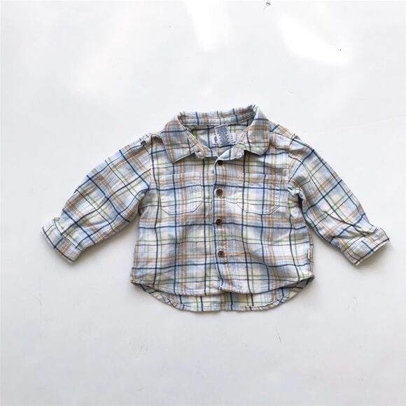 The children’s place!plaid button down EUC 6-9m - Picture 1 of 2